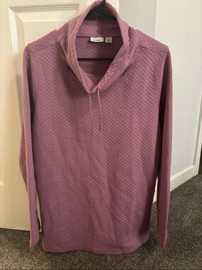 L.L. Bean Quilted Cowl Pullover - Mauve Pink